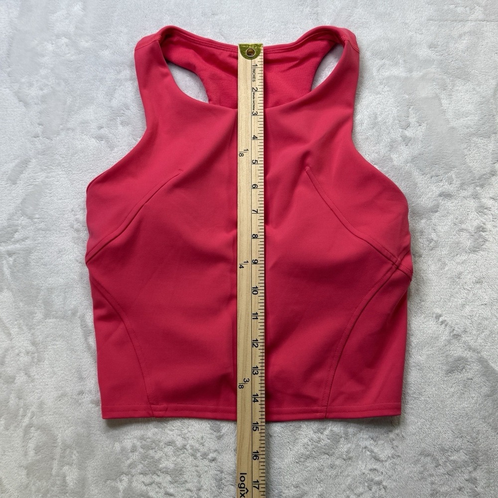 LULULEMON Wunder Train Racerback Tank Crop Top WASHED MAUVE Padded Bra Pink SZ 4 - Picture 6 of 8